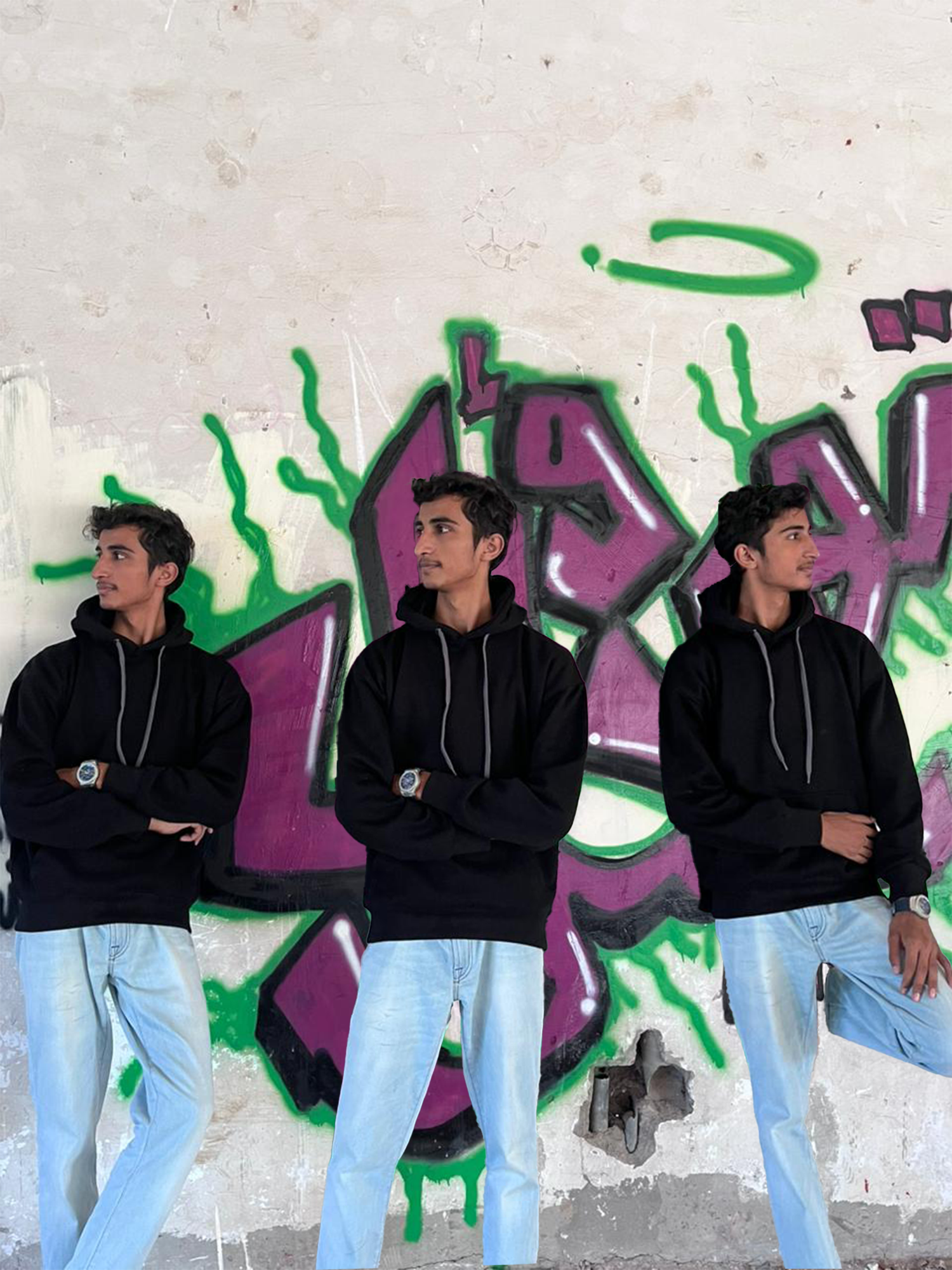 Premium Jet Black Oversized Hoodie 300+GSM – Stylish Winter Hoodies & Sweatshirts for Unisex