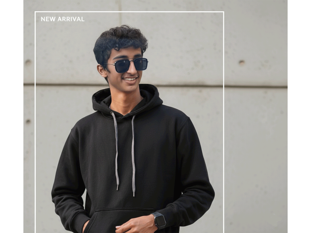 Premium Jet Black Oversized Hoodie 300+GSM – Stylish Winter Hoodies & Sweatshirts for Unisex